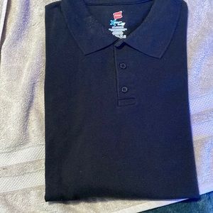 Hanes Black XXL Polo